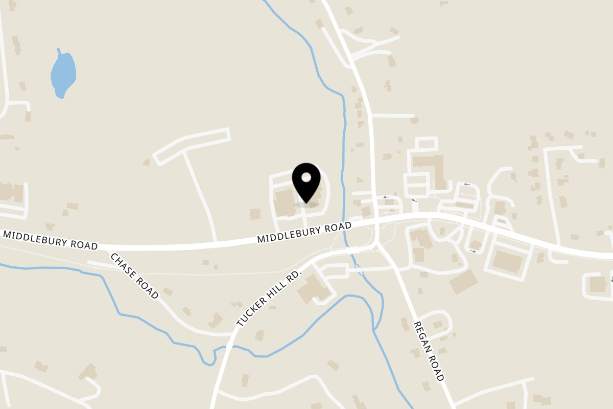 Map showing the location of Kitchen 64 on 590 Middlebury Rd in Middlebury